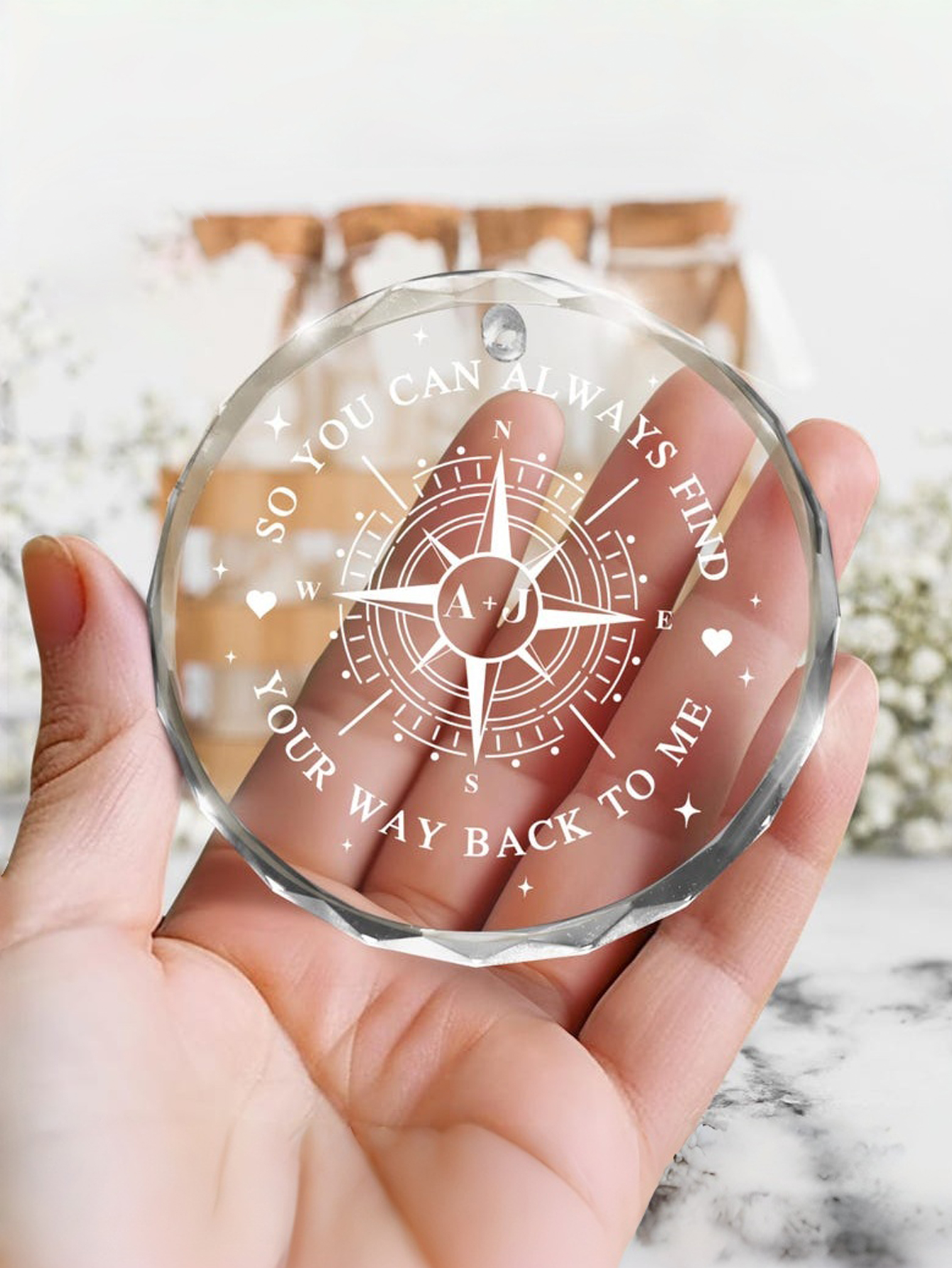 Personalized Glass Decorative Pendant